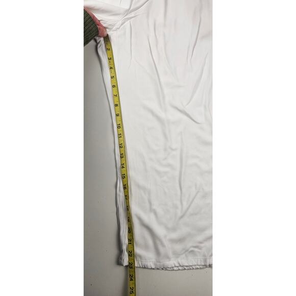 J. Jill white wide leg nude lined pockets sz M pull on pants cropped gaucho EUC - Picture 9 of 10